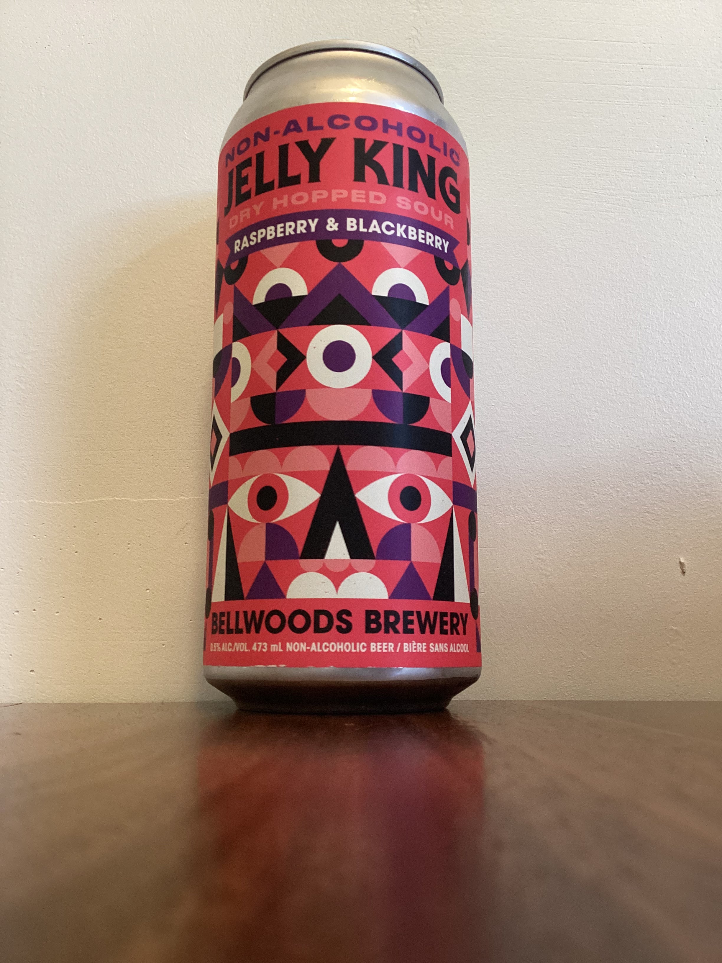 BELLWOODS BREWING NONALCOHOLIC JELLY KING DRY HOPPED SOUR W/ RASPBERR