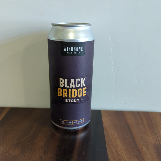 WISHBONE BREWING BLACK BRIDGE STOUT 473mL